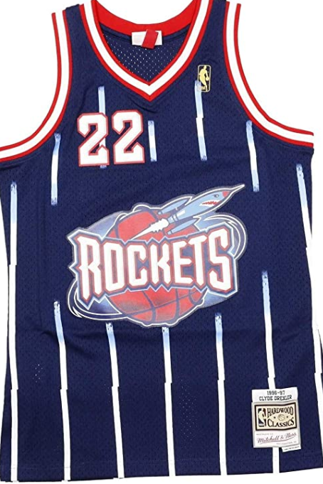 Houston Rockets Clyde Drexler 1996-97 Blue Mitchell & Ness Men’s Swingman Jersey