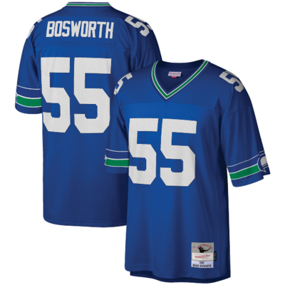 Seattle Seahawks Brian Bosworth 1987 Blue Mitchell & Ness Men's Legacy Jersey