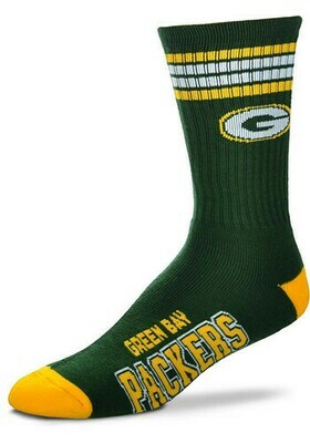 Green Bay Packers Adult 4-Stripe Deuce Socks