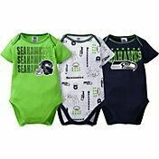 Seattle Seahawks Gerber Baby 3 pc. Short Sleeve Onesie Set