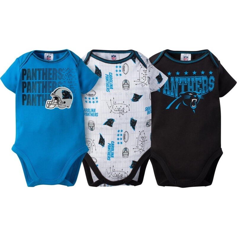 Carolina Panthers Gerber Baby 3 pc. Short Sleeve Onesie Set