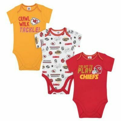 Kansas City Chiefs Gerber Baby 3 pc. Short Sleeve Onesie Set