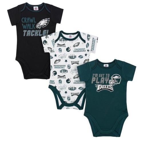 Philadelphia Eagles Gerber Baby 3 pc. Short Sleeve Onesie Set