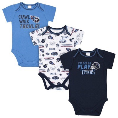 Tennessee Titans Gerber Baby 3 pc. Short Sleeve Onesie Set Tennessee Titans Gerber Baby 3 pc. Short Sleeve Onesie Set