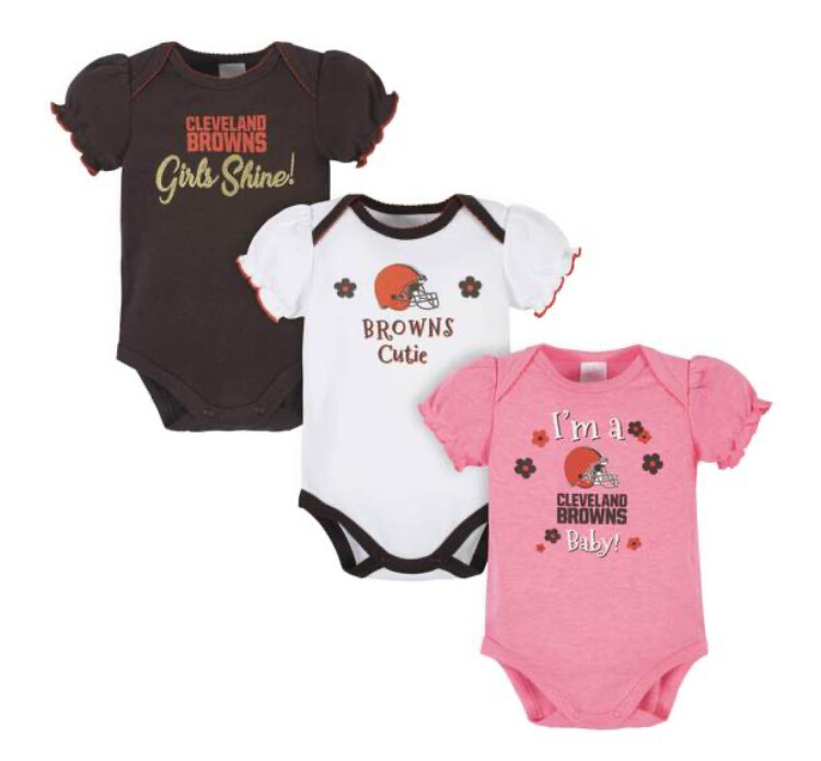 Cleveland Browns Gerber Baby Girls Short Sleeve Onesie Set