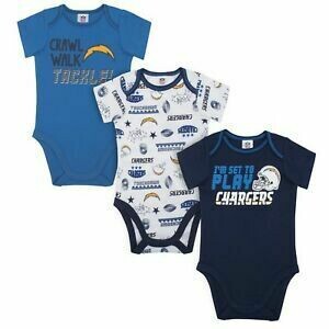 Los Angeles Chargers Gerber Baby 3 pc. Short Sleeve Onesie Set