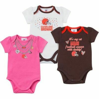 Cleveland Browns Gerber Baby Girls Short Sleeve Onesie Set