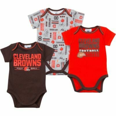 Cleveland Browns Gerber Baby 3 pc. Short Sleeve Onesie Set Cleveland Browns Gerber Baby 3 pc. Short Sleeve Onesie Set