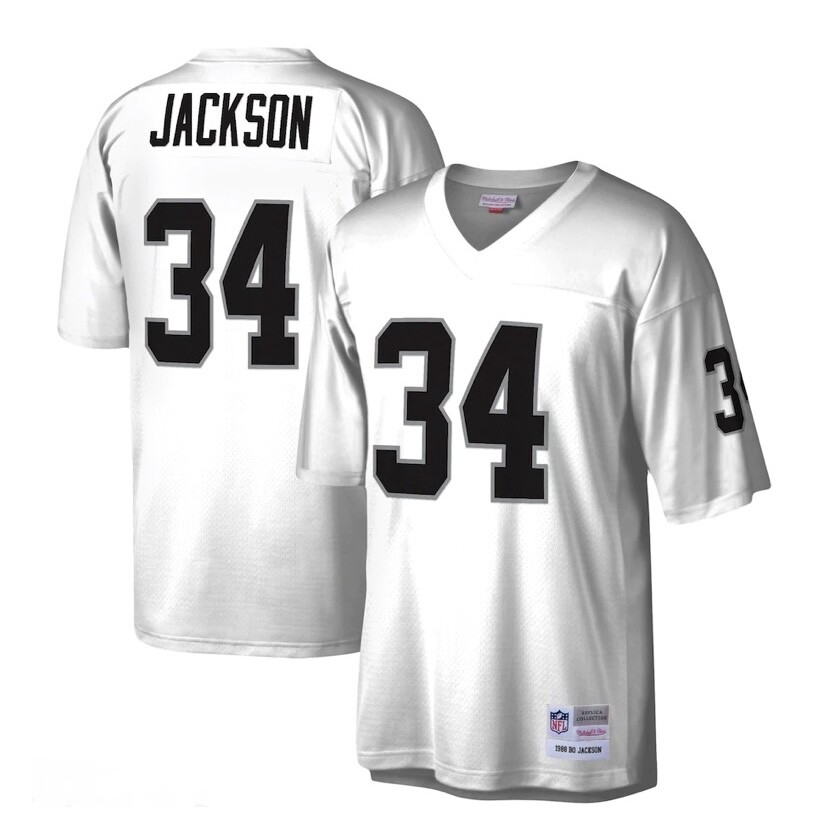 Los Angeles Raiders Bo Jackson 1988 White Mitchell & Ness Men's Legacy Jersey