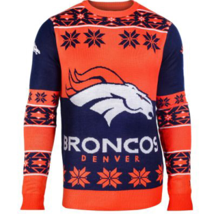 Denver Broncos Men’s Big Logo Ugly Christmas Sweater