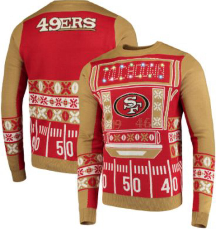 San Francisco 49ers Men's Light 'Em Up Ugly Sweater