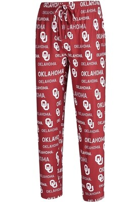 Oklahoma Sooners Men's Concepts Sport Fairway All Over Print Pajama Pants