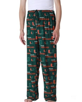 Miami Hurricanes Men's Concepts Sport Zest All Over Print Pajama Pants