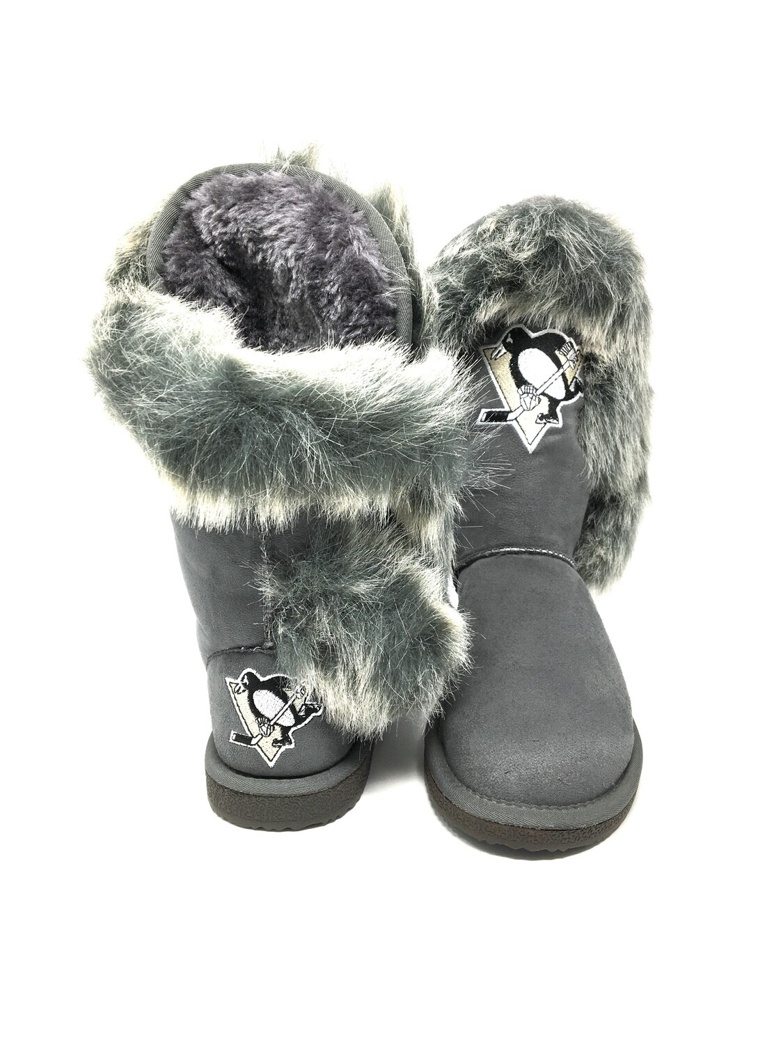 Pittsburgh Penguins Women's Cuce Gray Fur Boots