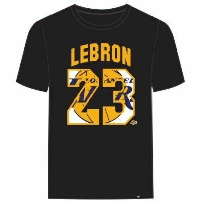 Los Angeles Lakers Lebron James Men's 47 Brand Hype Super Rival Black T-Shirt