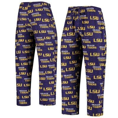 LSU Tigers Men's Concepts Sport Zest All Over Print Pajama Pants