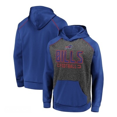 Buffalo Bills Men’s Heathered Charcoal/Blue Chiller Fleece Raglan Pullover Hoodie