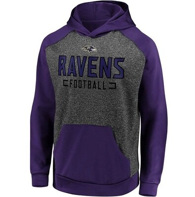 Baltimore Ravens Men’s Charcoal/Purple Chiller Fleece Raglan Pullover Hoodie