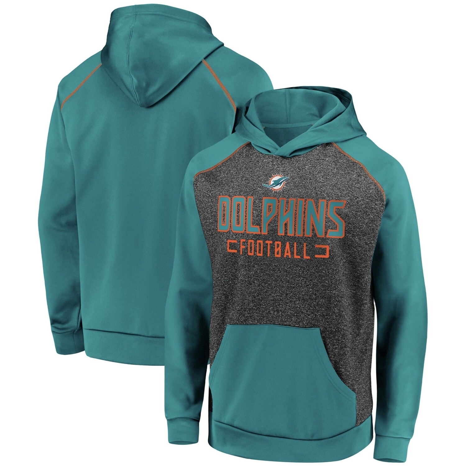Miami Dolphins Men’s Chiller Fleece Raglan Pullover Hoodie