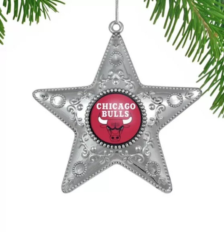 Chicago Bulls Silver Star Ornament