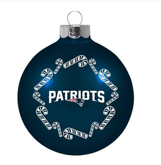 New England Patriots Team Glass Ball Ornament