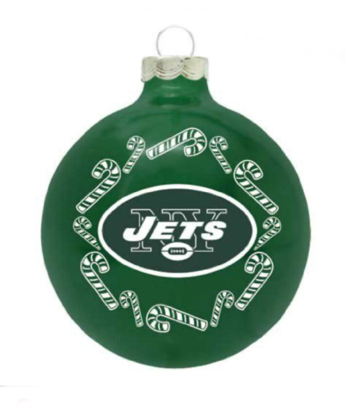 New York Jets Team Glass Ball Ornament