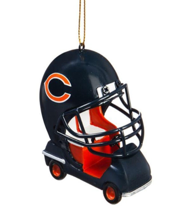 Chicago Bears NFL Field Car Christmas Ornament Set of 2