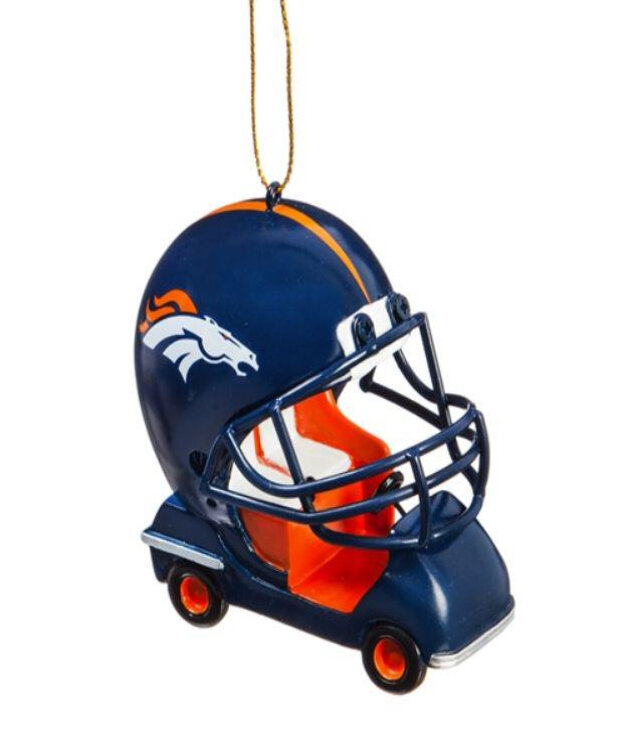 Denver Broncos NFL Field Car Christmas Ornament Set of 2