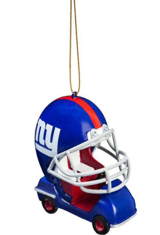 New York Giants NFL Field Car Christmas Ornament Set of 2