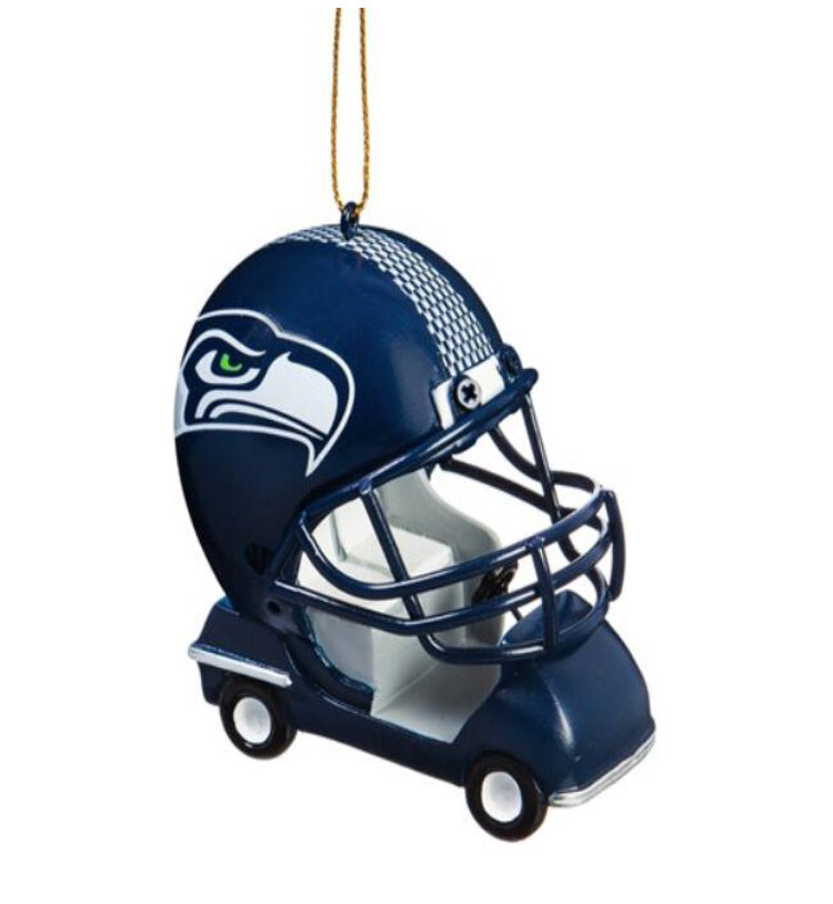 Seattle Seahawks NFL Field Car Christmas Ornament Set of 2