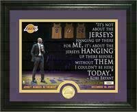 Los Angeles Lakers Kobe Bryant Jersey Number Retirement Ceremony "Quote" Photo Mint