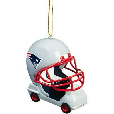 New England Patriots NFL Field Car Christmas Ornament Set of 2