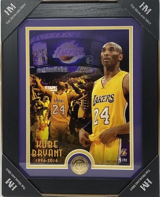 Los Angeles Lakers Kobe Bryant Highland Mint Thank You Bronze Coin Photo Mint