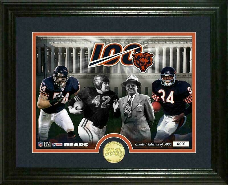 Chicago Bears 100th Anniversary Traditions Highland Mint Bronze Coin Photo Mint 5/5000
