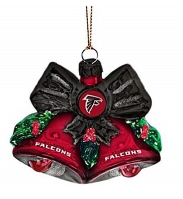 Atlanta Falcons Team Bells Blown Glass Ornament