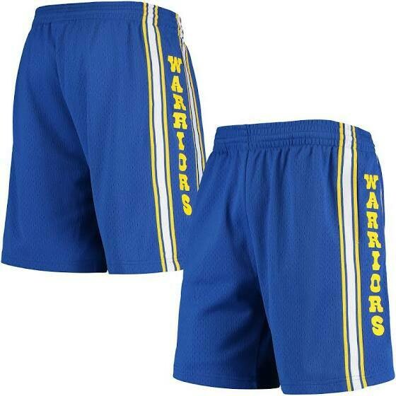 Golden State Warriors 81-82 Men's Blue Mitchell & Ness Swingman Shorts