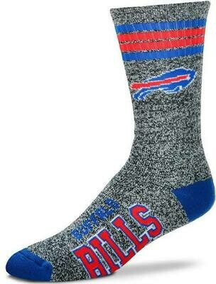 Buffalo Bills Adult Grey 4-Stripe Deuce Socks