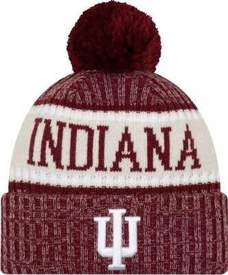 Indiana Hoosiers Men's New Era Cuffed Pom Knit Hat
