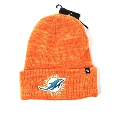 Miami Dolphins Men's Orange 47 Brand Toboggan Cuffed Knit Hat