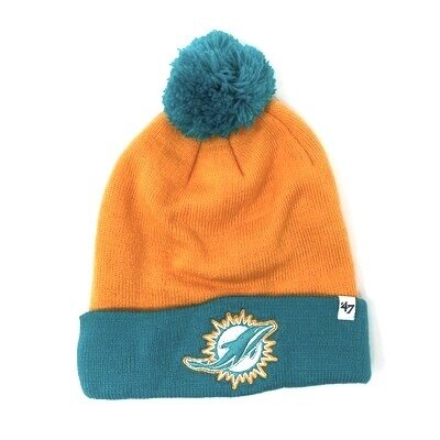 Miami Dolphins Men's 47 Brand Cuffed Pom Knit Hat