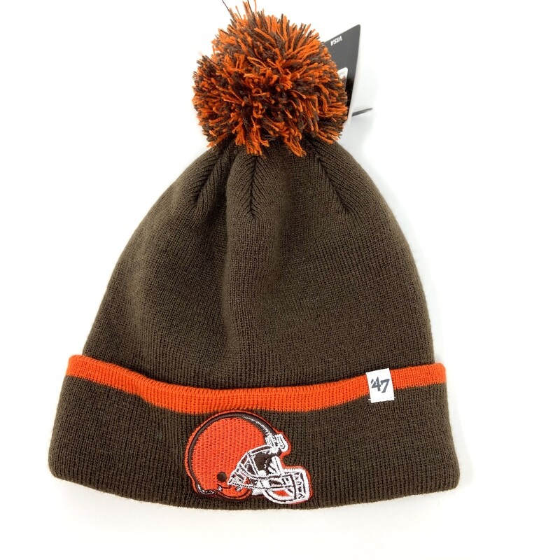 Cleveland Browns 47 Brand Youth Cuffed Pom Knit Hat