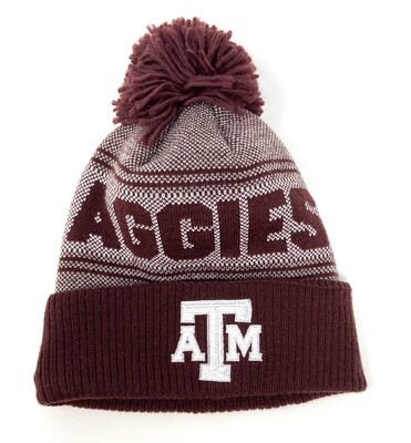 Texas A&M Aggies Men's Adidas Cuffed Pom Knit Hat