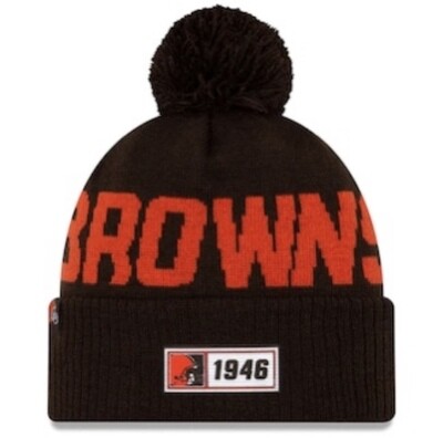 Cleveland Browns Men's New Era Cuffed Pom Knit Hat Cleveland Browns Men's New Era Cuffed Pom Knit Hat