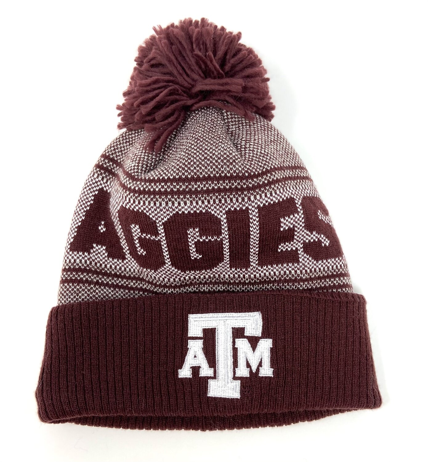 Texas A&M Aggies Men's Adidas Cuffed Pom Knit Hat