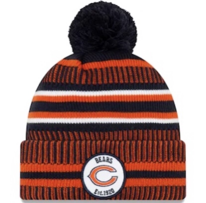 Chicago Bears Men's New Era Cuffed Pom Knit Hat