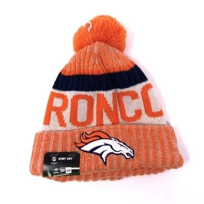 Denver Broncos Men's New Era Cuffed Pom Knit Hat