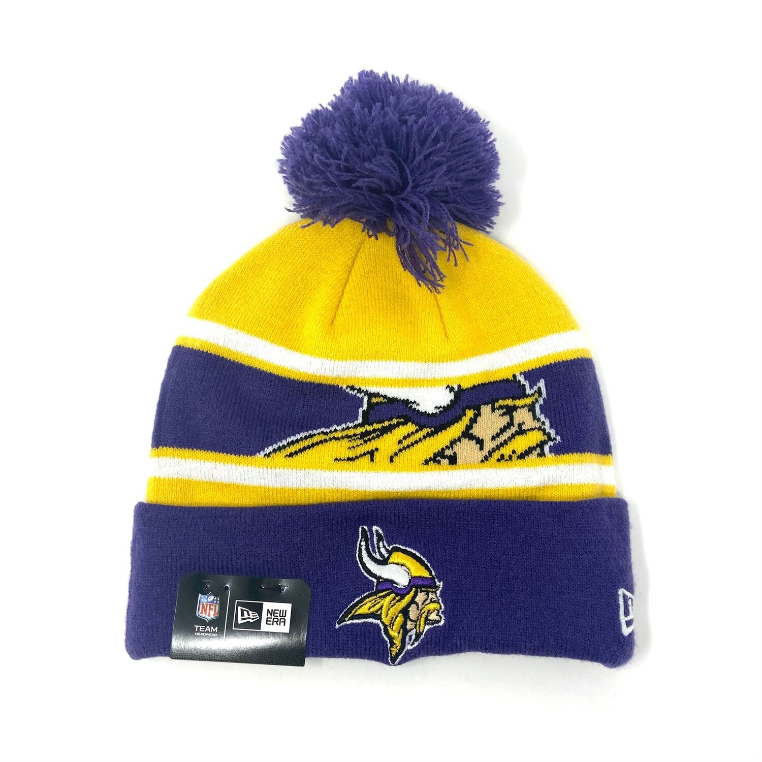 Minnesota Vikings Youth New Era Cuffed Pom Knit Hat