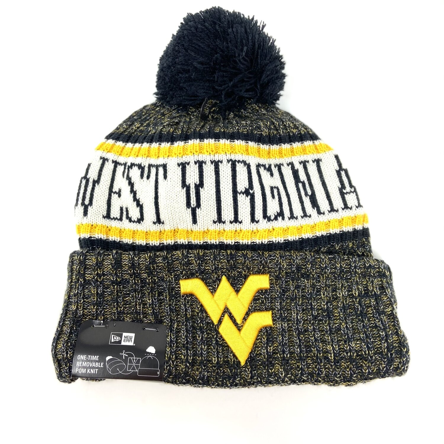 West Virginia Mountaineers Men's New Era Cuffed Pom Knit Hat