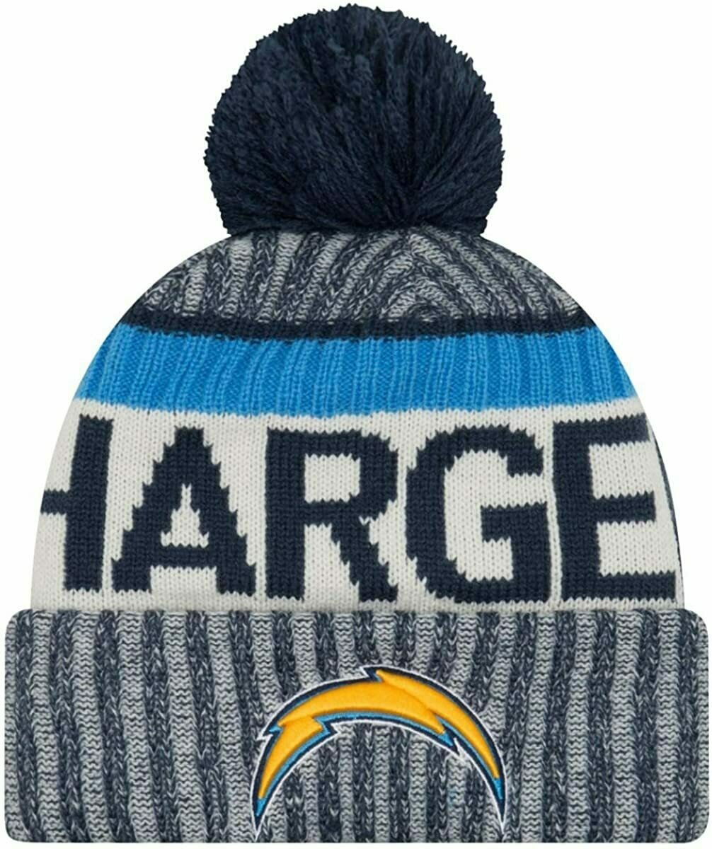 Los Angeles Chargers Men's New Era Cuffed Pom Knit Hat