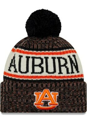 Auburn Tigers Men's New Era Cuffed Pom Knit Hat